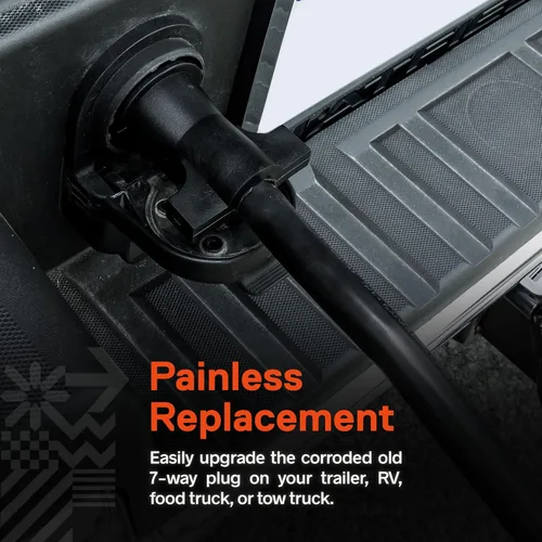 Vista 2 de True Mods - Arnés de cableado de adaptador de enchufe de remolque de 7 vías de 8 pies [Cable de cable de remolque de 7 pines]