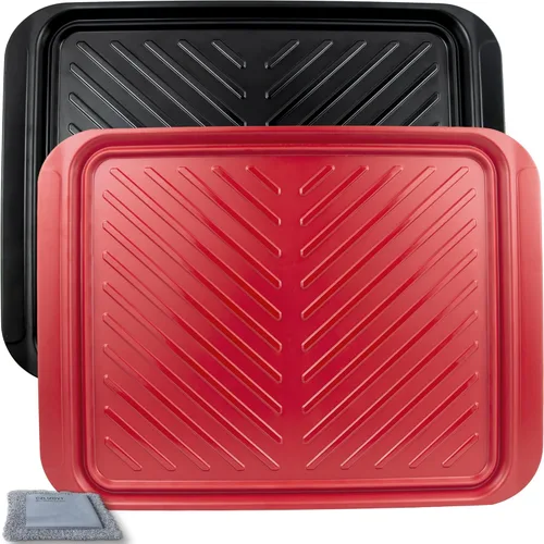 Vista 9 de Czlizdyt Bandejas para preparar y servir a la parrilla, plato de barbacoa para alimentos crudos y cocidos, bandejas de servir de melamina