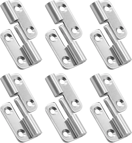 Vista 8 de Bonsicoky 2 bisagras de acero inoxidable para levantar la izquierda, bisagras de bandera pequeñas desmontables de 3 pulgadas con tornillos