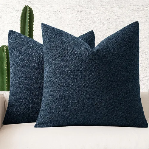 Vista 9 de MIULEE Juego de 2 fundas de almohada decorativas de 16 x 16 pulgadas para sofá o cama, fundas de almohada neutras con textura de boucle, color beige