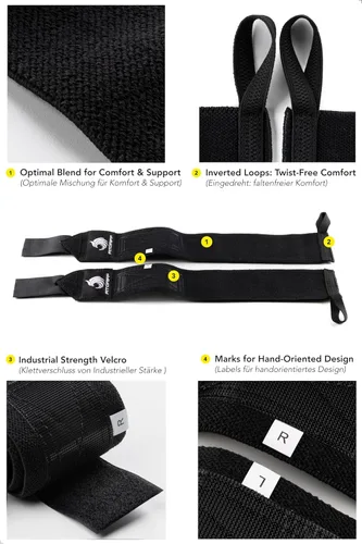 Vista 3 de Fitgriff® Lifting Straps & Wrist Wraps (Bundle) Superior Support for Weightlifting & Gym Workouts - for Men and Women