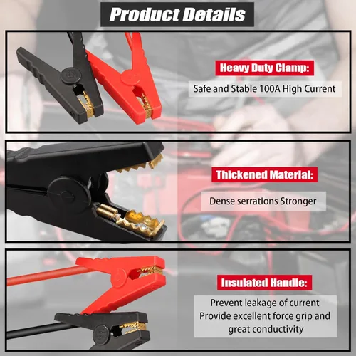 Vista 4 de Adaptador de puente compatible con batería Milwaukee de 18 V M18, kit de arranque de puente de 11 AWG cable de 18 V, cable de arranque automático