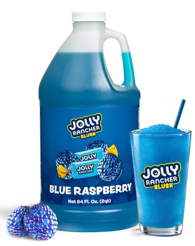 Mezcla de Bebida Congelada JOLLY RANCHER® de Frambuesa Azul – Mezcla de Granizado de Sabor Frutal para Máquina, Botella de 1/2 Galón – Concentrado