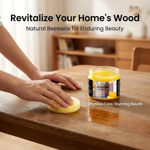Vista 6 de CARGEN Pulidor de cera de abejas para muebles, cera de abeja para muebles de madera, cera de madera para mesa de comedor, puertas de suelo, sillas