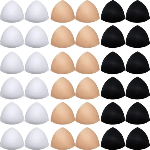18 pares de almohadillas triangulares para sujetador deportivo para mujer, almohadillas de inserción de sujetador con forma de espalda y esponja