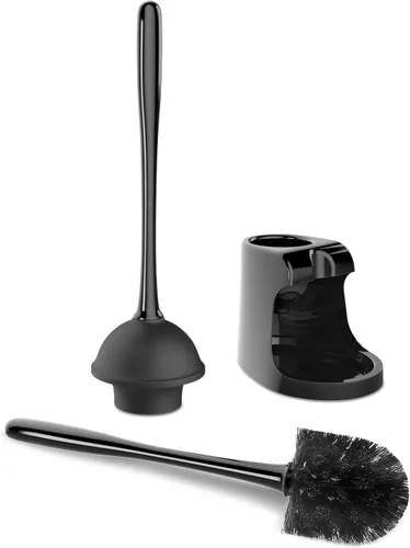Vista 4 de MR.SIGA Combo de émbolo de inodoro y cepillo para limpieza de baño, negro, 2