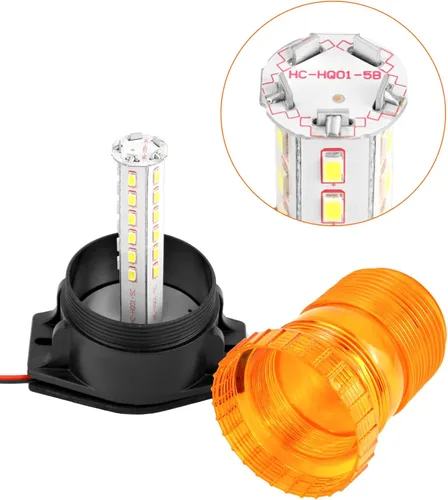 Vista 4 de QWORK Luces estroboscópicas LED ámbar, luces de baliza intermitentes de emergencia y advertencia para camiones, automóviles, autobuses, tractores