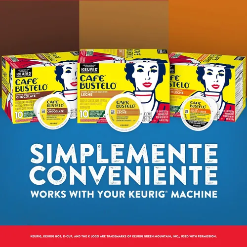 Vista 6 de Café Bustelo Café con Leche - Café expreso con sabor 24 cápsulas Keurig K-Cup