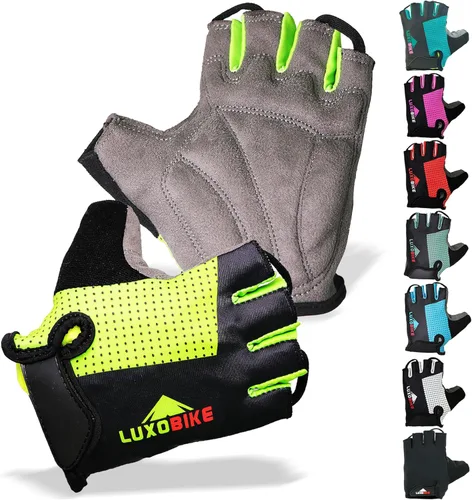 Guantes de ciclismo, guantes de bicicleta de montaña, guantes de bicicleta Antideslizante, absorción de golpes, acolchado, transpirable, medio dedo