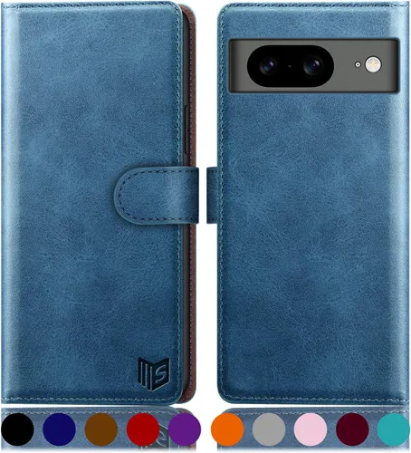 Vista 15 de SUANPOT Funda tipo cartera para Google Pixel 8 5G con bloqueo RFID, tarjetero de crédito, funda protectora de piel sintética con tapa para mujeres