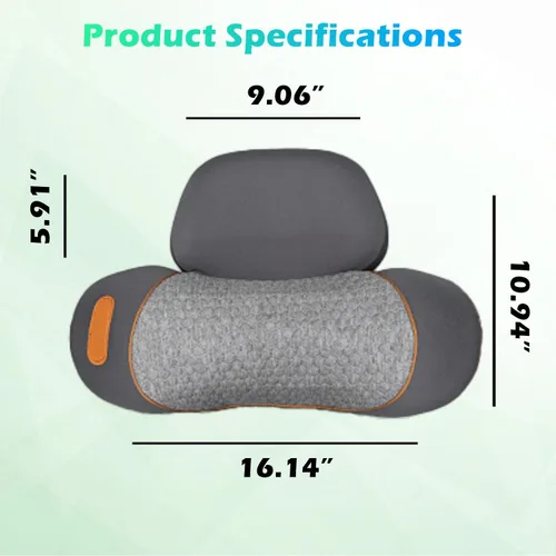 Vista 6 de Almohada masajeadora de cuello 3 en 1 no recargable con calor para aliviar el dolor de tejido profundo, almohada cervical para el cuello con Gris