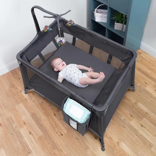 Vista 9 de Baby Trend Sol Nursery Center® Corral para niños, color gris