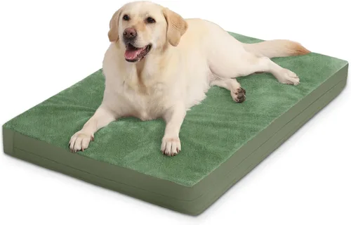 Vista 12 de Camas impermeables para perros de gran tamaño, cama ortopédica lavable para mascotas con funda extraíble reversible, cama de espuma para mascotas