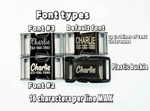 Vista 7 de Fall Style Dog Collars w/metal buckle, HAND MADE, Custom Engraved Personalized Collar, 1 inch wide, designer collars, Floral or Pumpkin