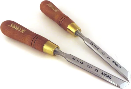 Vista 3 de Narex 851662 - Par de cinceles de pelado sesgado derecho e izquierdo 0.472 in 1/2" en caja de presentación de madera