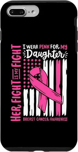 Vista 12 de Breast Cancer Flag I Wear Pink Daughter Her Fight My Fight Case for iPhone 16