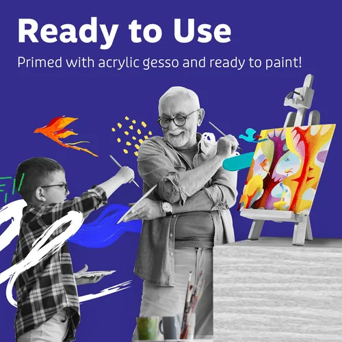 Vista 6 de Artlicious Lienzos para pintar - Paquete de 48 paneles de lona – 5 x 7 pulgadas paquete de gran valor – Tableros de lienzo para pintar