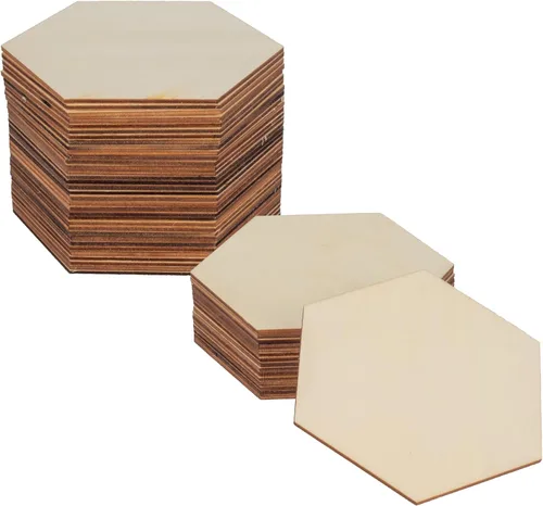 Vista 10 de 50 piezas de madera en blanco sin terminar, adornos de madera natural de 4 pulgadas para proyectos de manualidades y decoración de bodas de fiesta