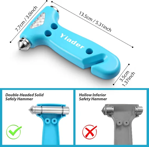 Vista 3 de Rompeventanas, herramienta de escape de emergencia 3 en 1 con rompeventanas de coche y cortador de cinturón de seguridad, martillo de seguridad