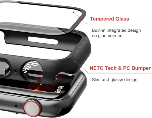 Vista 2 de JZK - Juego de 12 fundas con protector de pantalla de vidrio templado para Apple Watch Series 3/2/1 de 38 mm, JZK Funda protectora de PC duro