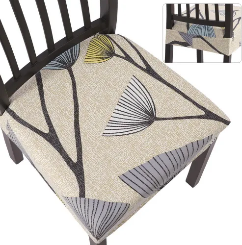 Vista 7 de SearchI Juego de 4 fundas de asiento para sillas de comedor, fundas elásticas extraíbles para sillas de comedor, fundas protectoras para sillas