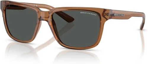 Vista 8 de Armani Exchange AX4026S - Gafas de sol cuadradas para hombre y mujer + paquete con kit de lentes de accesorios Negro mate/Negro brillante/Gris Sólido