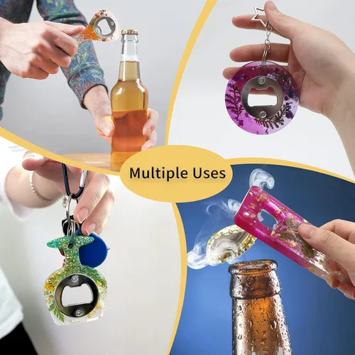 Vista 6 de Bottle Opener Resin Molds, Lovppy Beer Opener Silicone Molds, Epoxy Resin Casting Molds, Beer Spanner Kit with Screwdriver and Patch, DIY Jewelry