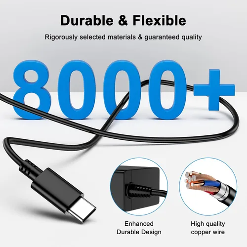 Vista 6 de Cargador para Nintendo Switch Adaptador de CA de repuesto para Nintendo Fuente de Alimentación 39W 15V 2.6A Carga Rápida con Cable USB C de 6.6 pies