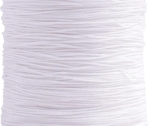 Vista 67 de KONMAY 1 rollo de cuerda de nailon para hacer pulseras de 150 yardas, trenzado de nailon Shamballa Macramé/cordón de cuentas de 0.4mm, cordón