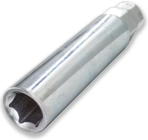 Vista 9 de Wheel Accessories Parts 1 llave adaptadora de tuercas de punta de 4.60" (116.8 mm) de largo, 6 tuercas estriadas con acabado de zinc brillante.