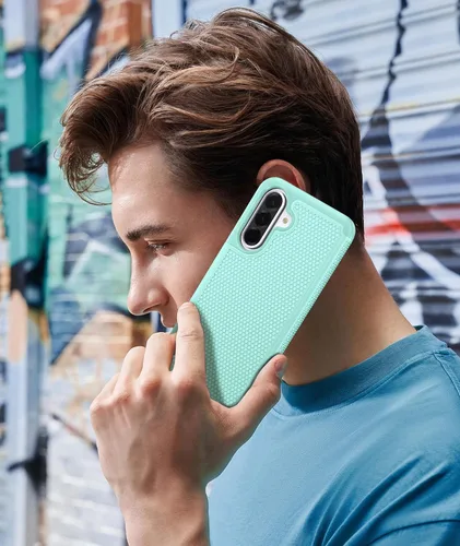 Vista 610 de FNTCASE Funda para teléfono Galaxy A14-5G: cubierta antideslizante de doble Azul