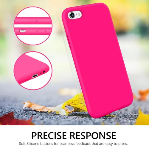 Vista 6 de GUAGUA Funda compatible con iPhone 6s, iPhone 6, silicona líquida, gel suave, goma delgada, ligera, forro de microfibra, con textura, a prueba