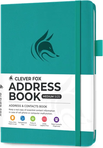 Vista 12 de Clever Fox - Libreta de direcciones con pestañas alfabéticas - Libro de teléfono y direcciones de cuero PU para guardar contactos de forma segura
