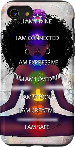 Vista 18 de Black Women Chakra Connected Expressive Strong Curly Hair Case for iPhone 17