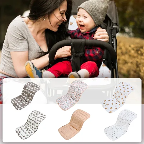 Vista 5 de Cojín para cochecito de bebé, inserto de asiento de automóvil infantil - reversible, universal, transpirable y suave, alfombrilla para cochecito