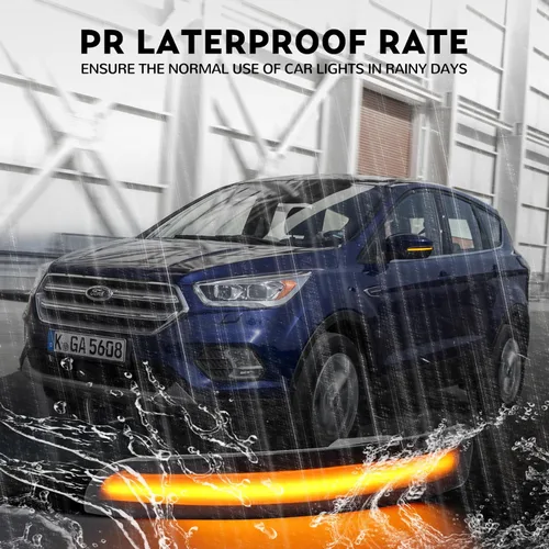 Vista 4 de Luces LED de señal de giro para espejo lateral para Ford Focus ST RS 2012-2018, para Ford Kuga Escape Ecosports 2013-2018, C-Max 2013-2017, Lentes