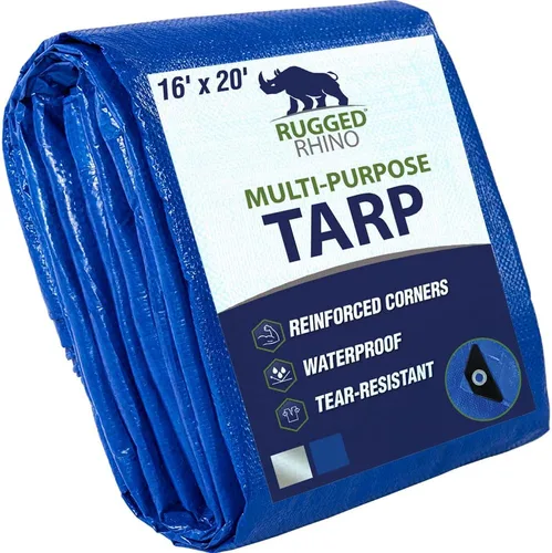 Vista 21 de RUGGED RHINO Lona resistente 100% impermeable para todo tipo de clima, lonas resistentes a la temperatura UV de 5 mil, cubierta multiusos de alta