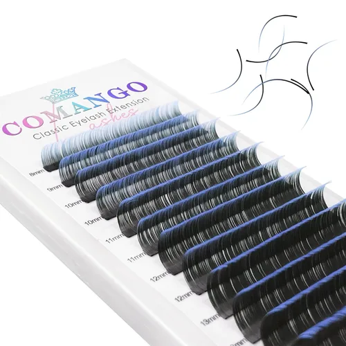 Vista 27 de CoMango Easy Fan - Extensiones de pestañas rizadas C/D de 0.05/0.003 in, pestañas de volumen que florecen automáticamente, color negro mate 2D-20D