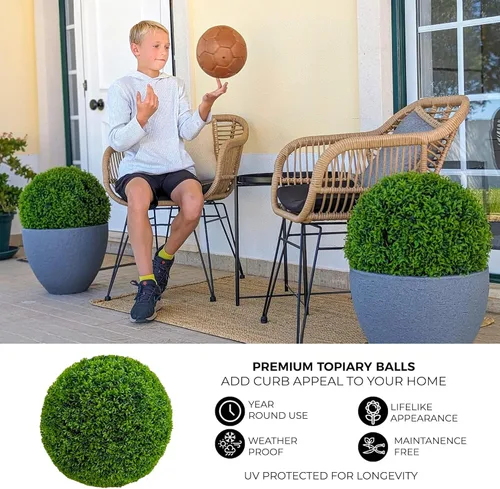 Vista 3 de 365 Curb Appeal - Bolas de imitación grandes para topiario, mejor que un Mejor que un boj