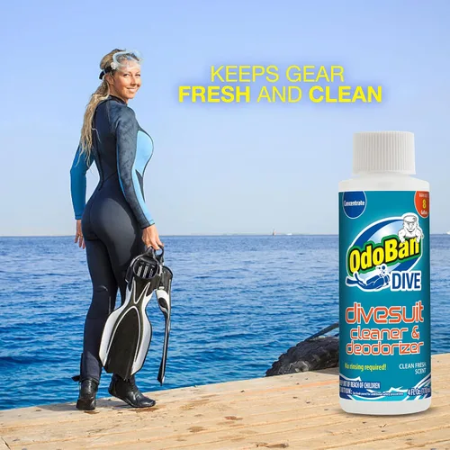Vista 3 de OdoBan Dive Concentrado Limpiador para Traje de Neopreno Sin Enjuague, Paquete de 4, 113 g Cada Uno