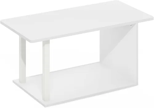 Vista 6 de Furinno Mesa de Café Básica, Mesa de Centro Moderna de 2 Niveles con Estante Abierto, Mesa Auxiliar de Fácil Montaje, para Sala de Estar
