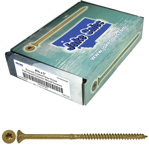 Vista 7 de Tornillo Torx/Star de madera de estrella dorada extra largo de 14 x 5 pulgadas (1 libra – 30 aprox. de tornillo) – Tornillos de madera multiusos
