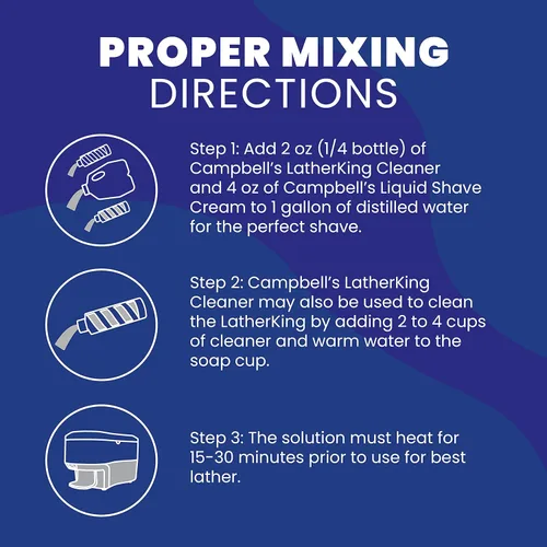 Vista 4 de Campbells Original LatherKing - Solución limpiadora para máquina de espuma caliente, suministros y equipo de afeitado profesional, 8 onzas