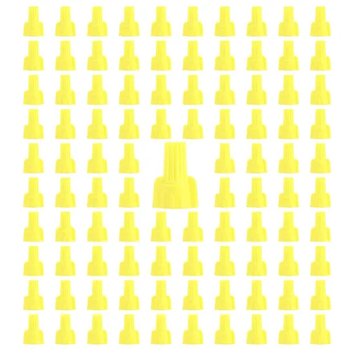 Vista 7 de 100 conectores de tuercas de alambre aladas, rojo 22-10 AWG tapas de alambre de tornillo eléctrico de fácil giro (P13 rojo)