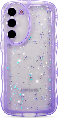 Vista 38 de ZTOFERA Funda protectora para Samsung Galaxy A14 4G/5G de 6.6", ondulada, con brillantina de estrella, poliuretano termoplástico transparente, suave