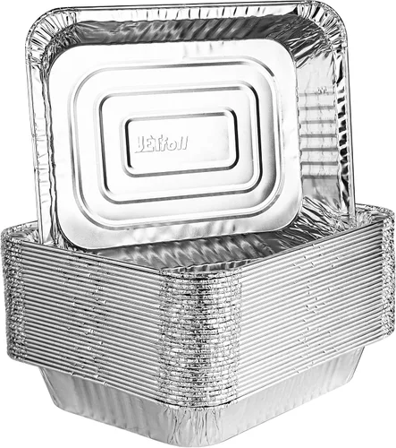 Vista 8 de PLASTICPRO Bandejas desechables de papel de aluminio 9 x 13, tamaño medio profundo, para hornear - Utensilios de cocina perfectos para hornear