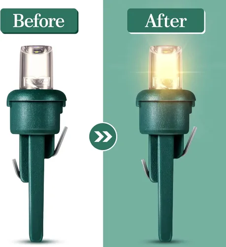 Vista 5 de Honoson 48 bombillas LED de invierno de 0.197 pulgadas de repuesto, gran angular, bombillas LED de invierno, cadena de repuesto, guirnalda de luces