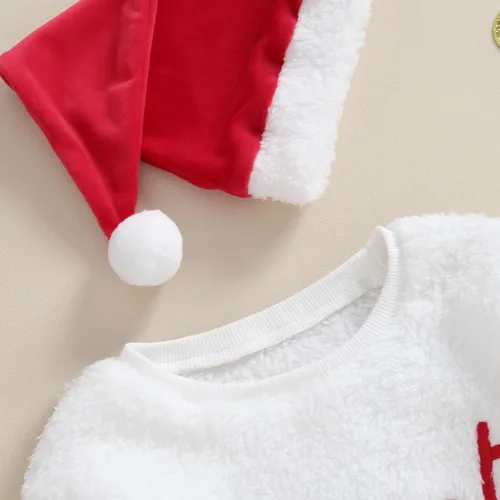 Vista 2 de Mameluco de Navidad para bebé recién nacido, niña, niño, sudadera con gorro de Papá Noel