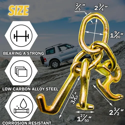 Vista 6 de RTJ - Ganchos de racimo de 5400 libras, gancho de amarre de remolque de 5/16 pulgadas, gancho de brida de remolque G70, equipo de accesorios