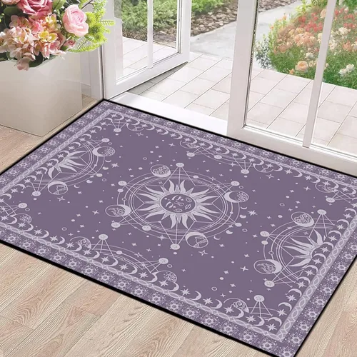 Vista 39 de Alfombra de Sol y Luna Boho Alfombras de Área Celestiales para Dormitorio Residencia Universitaria Sala de Estar Bohemia Oculta Creciente Solar